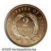 Image 2 : 1867 2C PR65 Red Cameo NGC. A bright pumpkin-gold