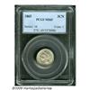1865 3CN MS65 PCGS. A lustrous steel-gray patina 