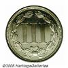 Image 2 : 1865 3CN PR65 Cameo PCGS. Repunched Date. B. 2-B.