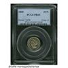 1868 3CN PR65 PCGS. Speckles of milky-gray patina