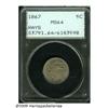 Image 1 : 1867 5C Rays MS64 PCGS. Pleasing golden-gray toni