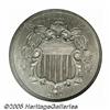 Image 1 : 1867 5C Rays MS65 NGC. Repunched Date. Silvery-gr