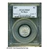 Image 1 : 1867 5C No Rays MS65 PCGS. Highly lustrous nickel