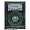 Image 1 : 1874 5C MS65 PCGS. A flashy, lustrous, untoned Ge