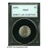 Image 1 : 1896 5C MS65 PCGS. Well frosted, satiny surfaces 
