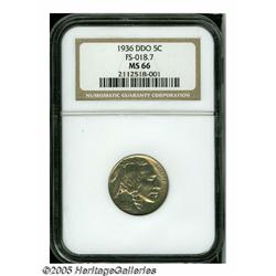 1936 5C MS66 Doubled Die Obverse NGC. FS-018.7. A