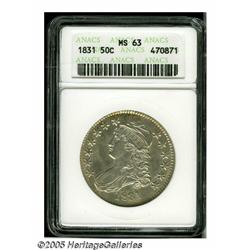 1831 50C MS63 ANACS. O-109, R.1. Light honey colo