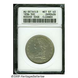 1836 50C Reeded Edge--Cleaned--ANACS. AU Details,