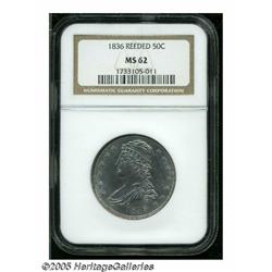 1836 50C Reeded Edge MS62 NGC. The 1836 Reeded Ed