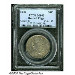 1838 50C MS62 PCGS. A lovely, attractively toned 