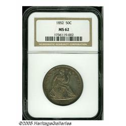 1852 50C MS62 NGC. Chestnut and gunmetal-gray col