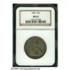 Image 1 : 1852 50C MS62 NGC. Chestnut and gunmetal-gray col