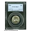 Image 1 : 1948 25C MS67 PCGS. Pastel lilac and yellow-green