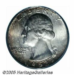 1952-D 25C MS67 PCGS. Irregular orange and copper