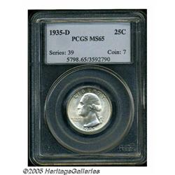 1935-D 25C MS65 PCGS. Boldly struck and untoned, 