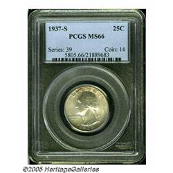 1937-S 25C MS66 PCGS. Exceptionally lustrous and 