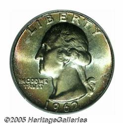 1962 25C MS67 PCGS. Colorfully toned over the obv