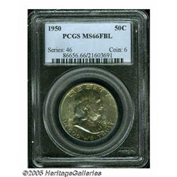1950 50C MS66 Full Bell Lines PCGS. Vivid forest-
