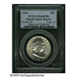 (20) 1952 50C MS64 Full Bell Lines PCGS. Ex: Omah