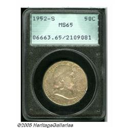 1952-S 50C MS65 PCGS. This lovely Franklin reveal