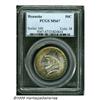 Image 1 : 1937 50C Roanoke MS67 PCGS. The peripheral lime-g