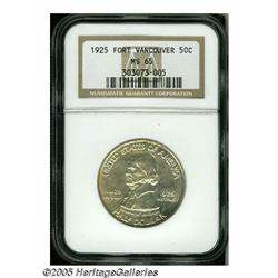 1925 50C Vancouver MS65 NGC. Bright, lustrous sur