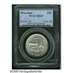 1936 50C Wisconsin MS67 PCGS. Fully struck with s