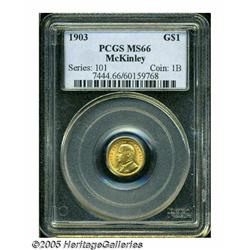 1903 G$1 Louisiana Purchase/McKinley MS66 PCGS. W