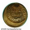 Image 2 : 1864 1C L On Ribbon Indian Cent--25% Off Center a