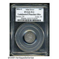 1854-O 10C Arrows Seated Dime--Laminated Planchet