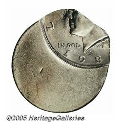 198?-P 50C Kennedy Half--Struck 60% Off Center--M