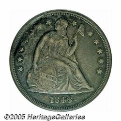 1846 S$1 Seated Dollar--Struck on Defective Planc