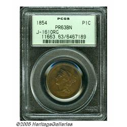 1854 P1C One Cent, Judd-161 Original, Pollock-187