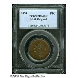 1854 P1C One Cent, Judd-161 Original, Pollock-187