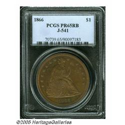 1866 $1 Seated Dollar, Judd-541, Pollock-606, Low