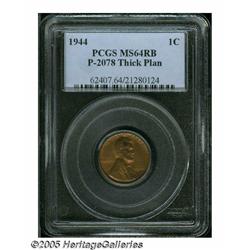1944 Cent, Pollock-2078, R.7?, MS 64 Red and Brow
