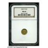Image 3 : 1852-C G$1 MS64 NGC. Variety 7-H. The 1852-C is a