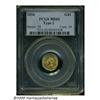 Image 1 : 1854 G$1 Type Two MS62 PCGS. Although struck from