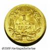 Image 2 : 1854 G$1 Type Two MS62 NGC. A fully lustrous exam