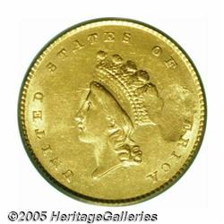 1854 G$1 Type Two--Planchet Lamination--MS62 PCGS