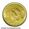 Image 1 : 1854 G$1 Type Two--Planchet Lamination--MS62 PCGS