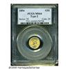 Image 3 : 1854 G$1 Type Two MS64 PCGS. The briefly minted T