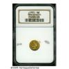 Image 1 : 1855 G$1 AU55 NGC. Boldly struck and moderately w