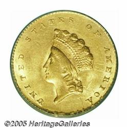 1855 G$1 MS61 PCGS. Second year of the short-live