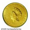 Image 1 : 1855 G$1 MS62 PCGS. This is an unusual example wi
