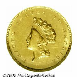 1855 G$1 MS62 NGC. This pleasing gold dollar has 