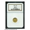 Image 1 : 1855 G$1 MS64 NGC. A shimmering, well frosted rep