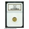 Image 3 : 1855 G$1 MS64 NGC. A shimmering, well frosted rep