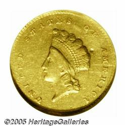 1855-C G$1 --Bent, Damaged--ANACS. AU Details, Ne