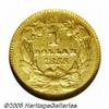 Image 2 : 1855-C G$1 AU50 NGC. Variety 9-K. Light yellow-go